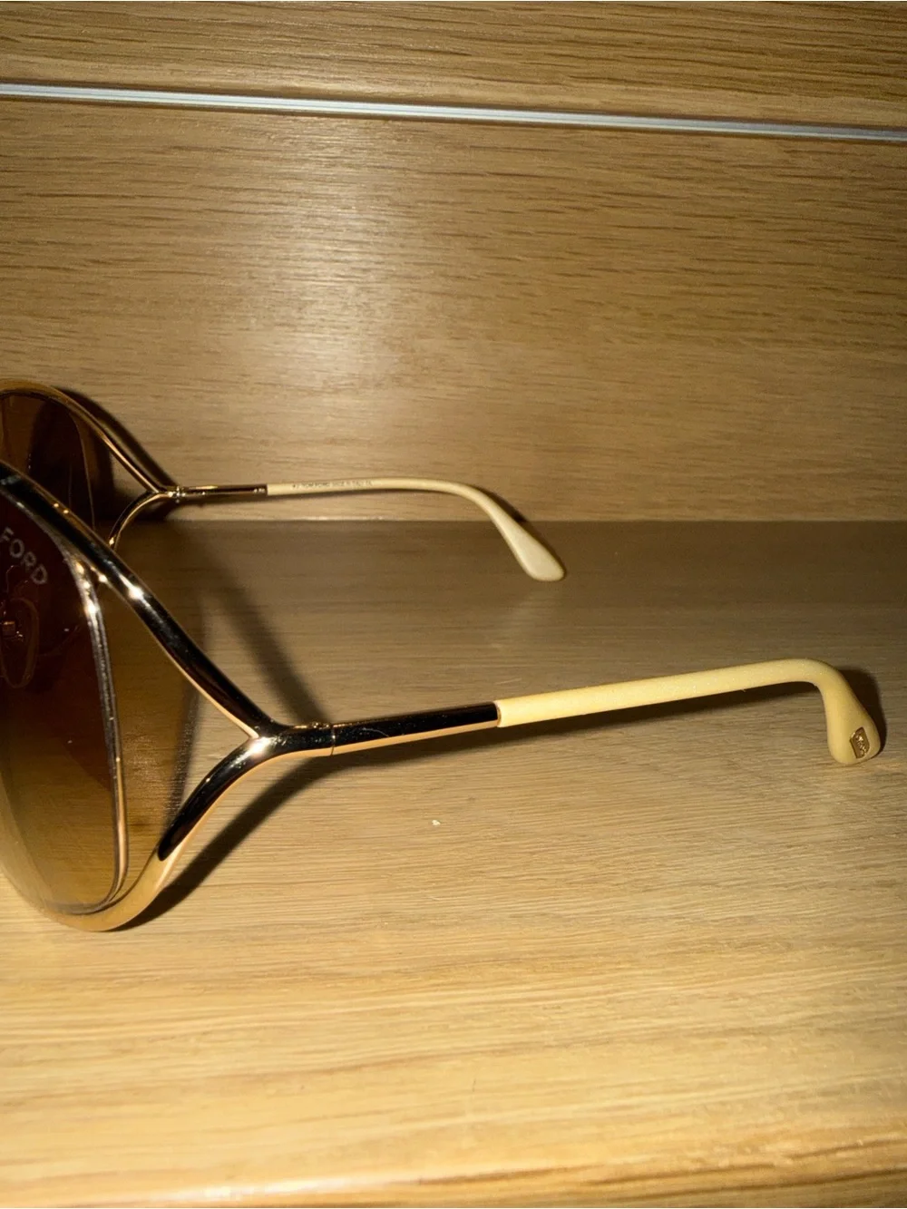 Tom Ford Miranda TF130 28F 68-10 Aviator Sunglasses Rose Gold Gradient Authentic